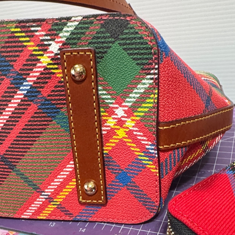 Dooney & Bourke Multicolor Plaid Tote and Wallet - Picture 6 of 16